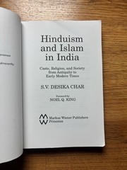 Hinduism and Islam in India : Caste, Religion and Society from Antiquity to…