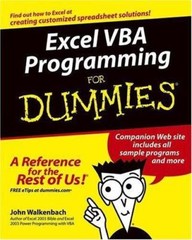 Excel VBA Programming For Dummies – John Walkenbach, 9780764574122, paperback