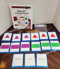 Abeka Basic K5 Concept Cards, Flashcards Shapes, Numbers, Symbols w/ Ring Binder