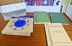 Vintage Linguaphone Italian Course Books and x16 7″ Vinyls Records in Case