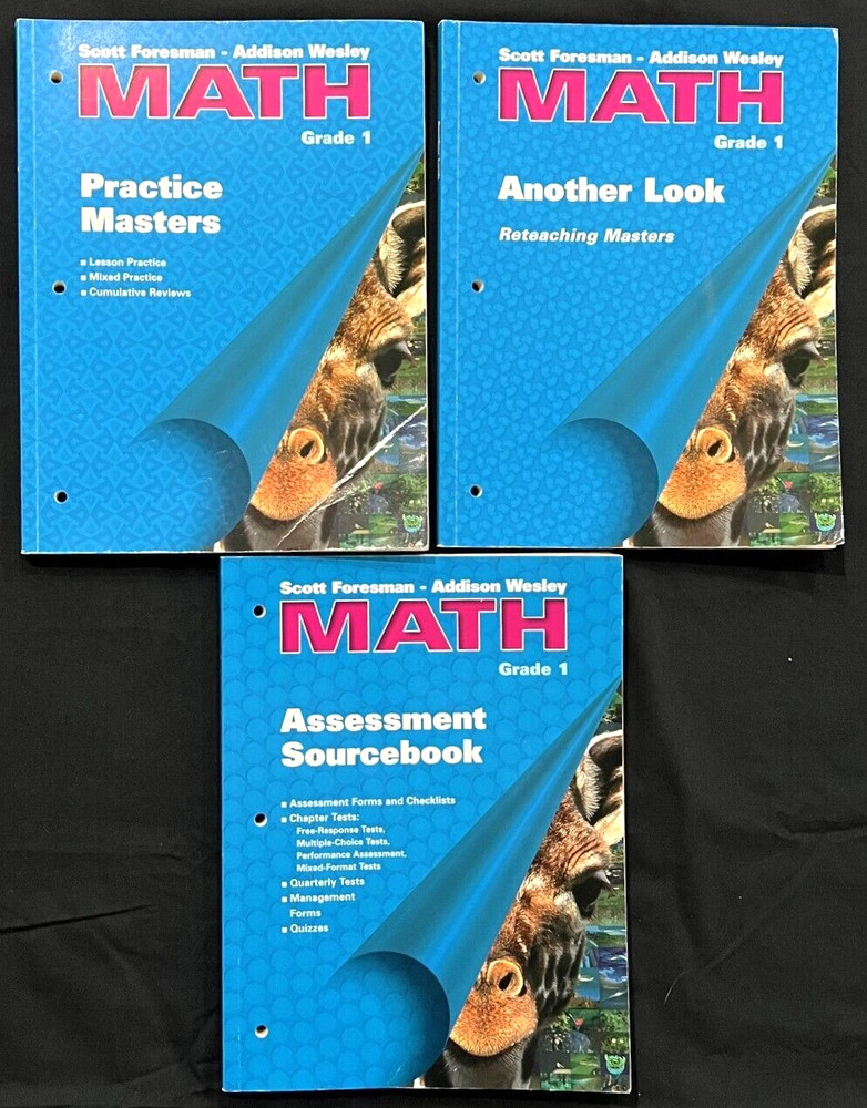 1st Grade – 3 MATH TEACHER EDITION WORKBOOKS (2000, Foresman/Wesley)