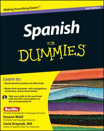 Spanish For Dummies Wald, Susana, Kraynak, Cecie paperback Used – Good