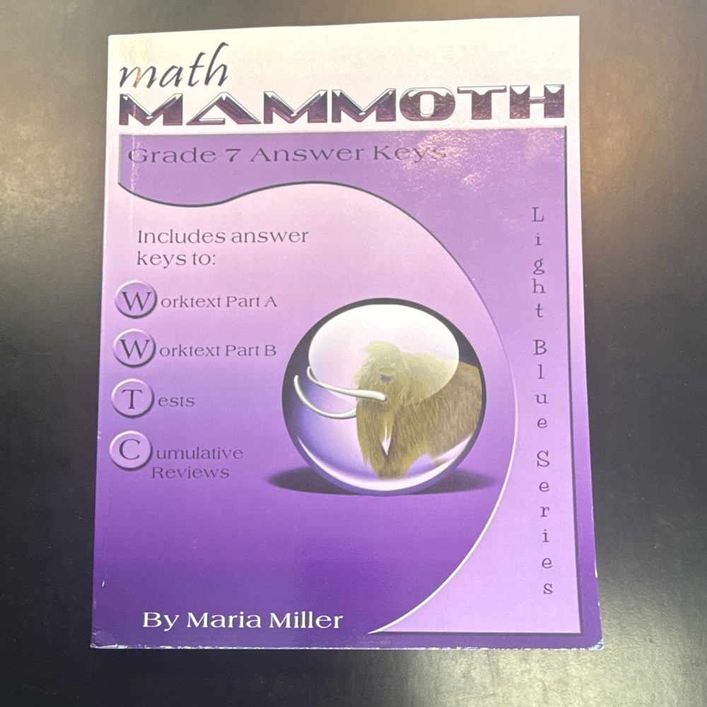 Math Mammoth Grade 7 Answer Keys Light Blue Series Paperback Maria Miller ISBN