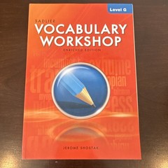 Sadlier Vocabulary Workshop Level G Workbook Jerome Shostak High School Book