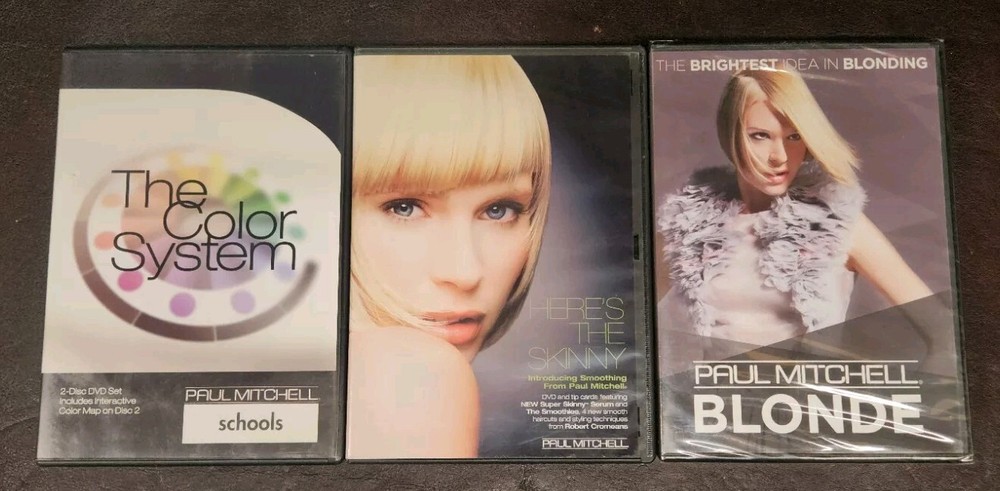 Paul Mitchell School 4 DVD Set, Blonde (New)/Color System/Here’s the Skinny, EUC