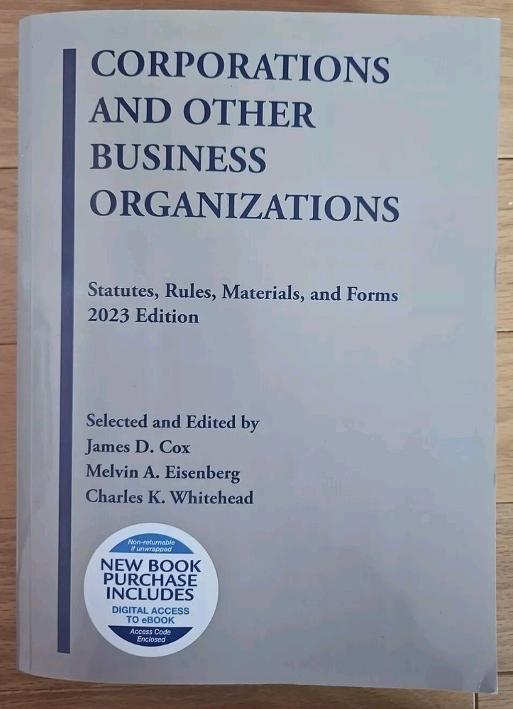 Corporations And Other Business Organizations 2023 Edition w/Digital Access