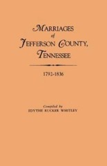 JEFERSON Co, TN MARRIAGES, by WHITLEY, 1994 Used Genealogy Book 110 pages