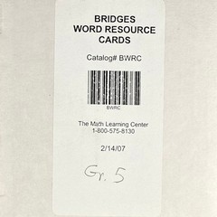 Bridges in Mathematics Word Resource Cards Grade 5 w/Original Box