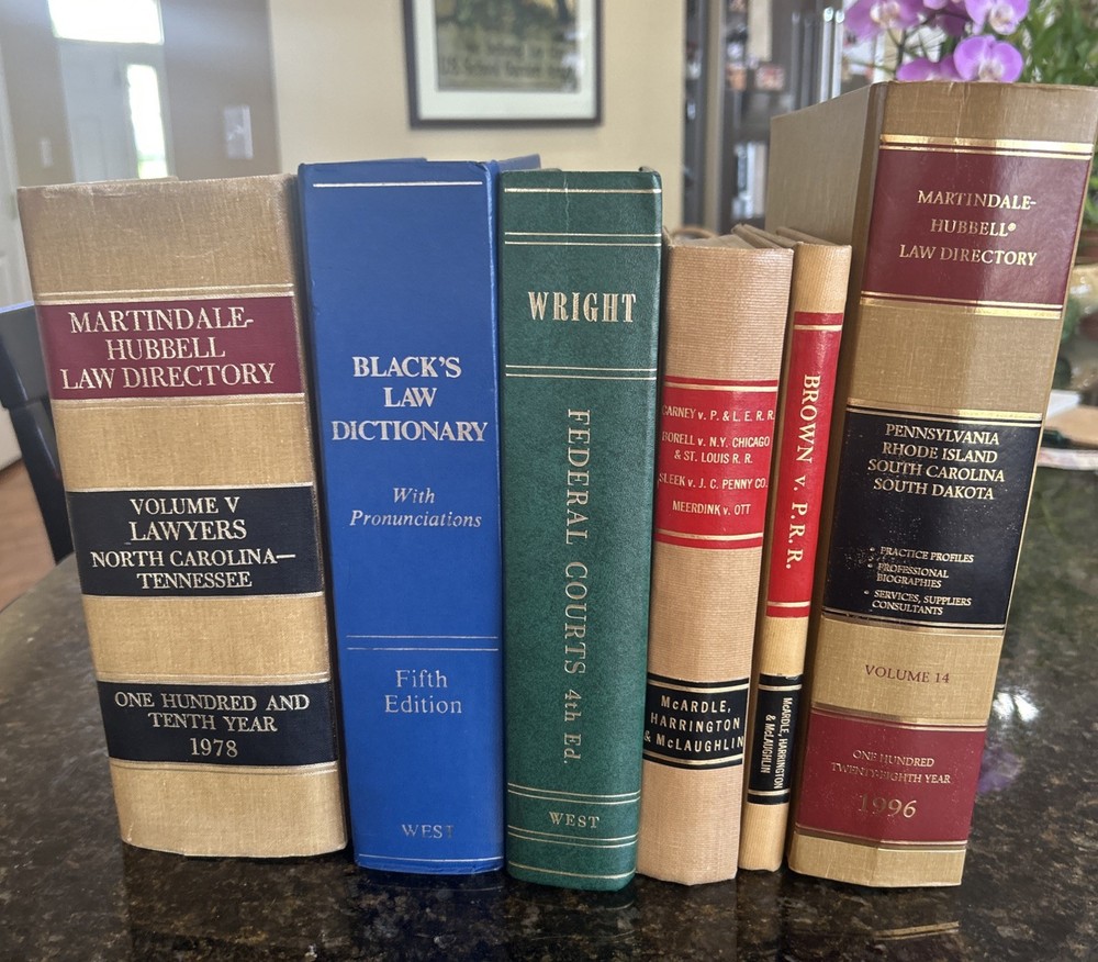 Lot of 6 Law Books Legal Railroad for Decorating Staging Décor Reference Text