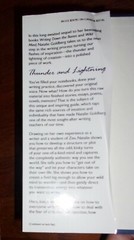 THUNDER & LIGHTNING-Cracking Open the Writer’s Craft-NATALIE GOLDBERG-1st HC dj!