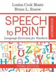 Louisa Cook Moats Bruce Rosow Speech to Print Workbook (Paperback)