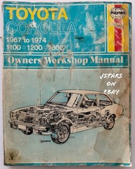 1967 1968 1969 1970 1971 1972 1973 1974 TOYOTA COROLLA REPAIR MANUAL HAYNES
