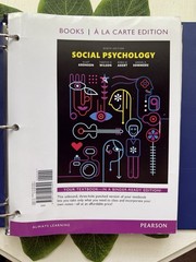 Social Psychology 9th Edition. Loose Leaf. The Send Good. Ships Free.