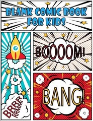 BLANK COMIC BOOK FOR KIDS: CHILDREN DRAWING PANELBOOK By Jasmine Books BRAND NEW