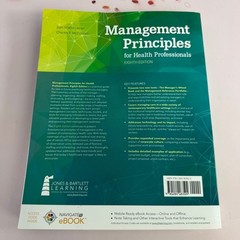 Management Principles for Health Professionals 8th Ed Liebler McConnell Textbook