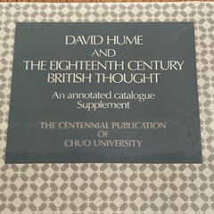 David Hume and The Eighteenth Century British Thought – S. Ikeda – 2 vols. NEW