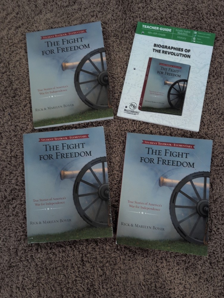 MasterBooks Fight For Freedom BiographiesOfTheRevolution 3 Textbooks & Teacher