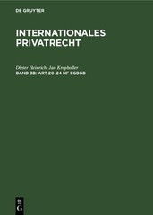 Dieter Heinrich Jan Kropholler Art 20-24 Nf EGBGB (Hardback)