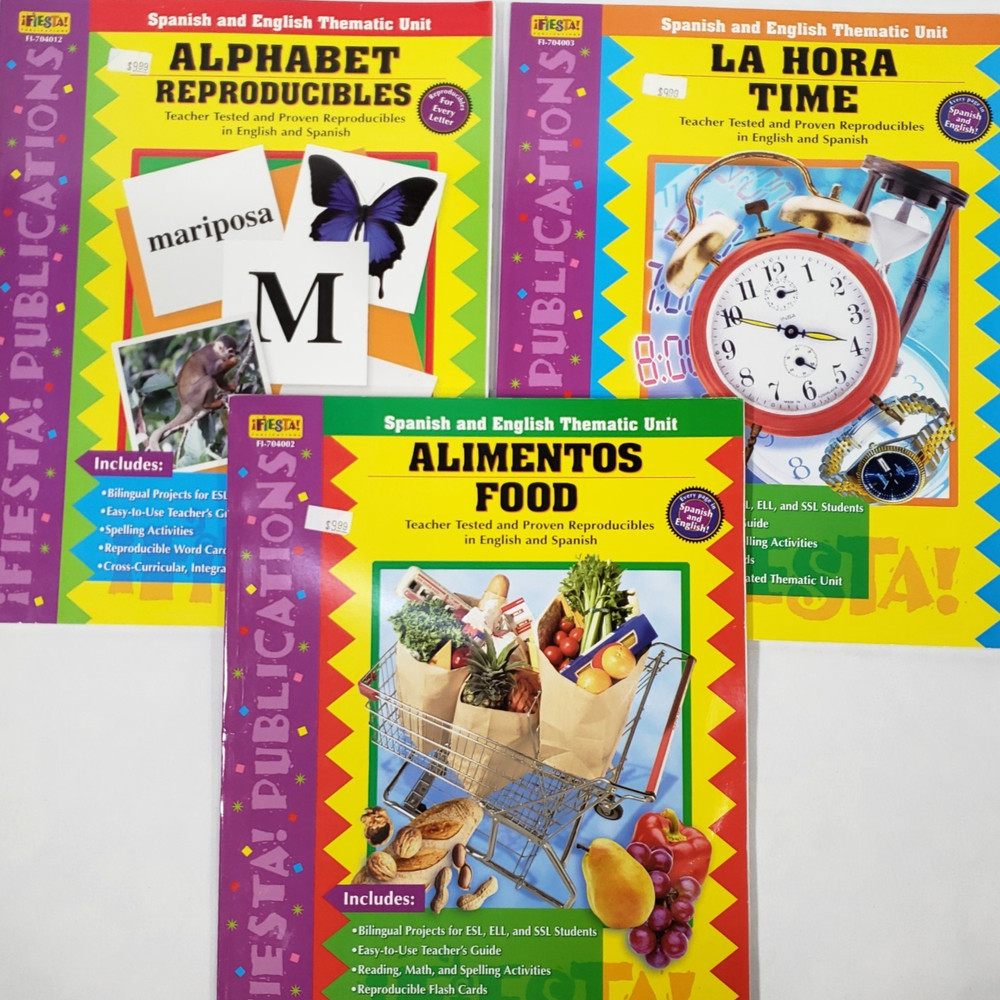 Spanish & English Thematic Unit Books Lot Bilingual Classroom ESL ELL ESOL SSL