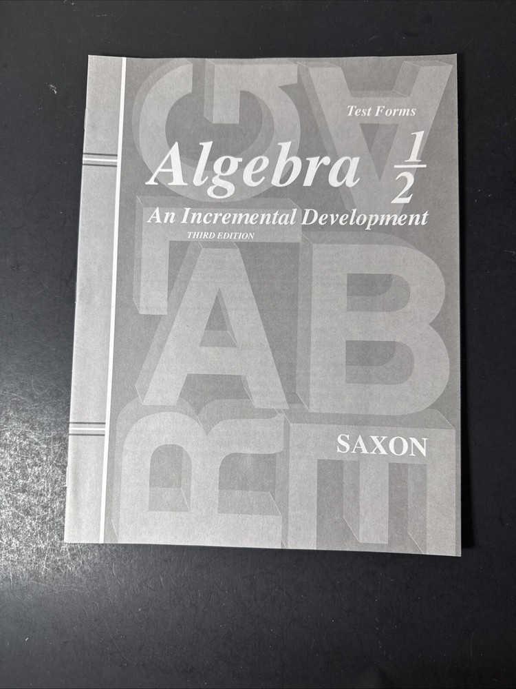 saxon algebra 1/2 (3rd edition) Test forms