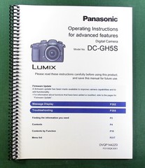 Panasonic Lumix DC-GH5S Advanced Instructions Manual: 397 Pages & Clear Covers!