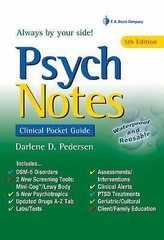 PsychNotes : Clinical Pocket Guide by Darlene D. Pedersen (2017, Spiral)