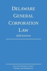 Michigan Legal Publi – Delaware General Corporation Law 2020 Edition – X555z