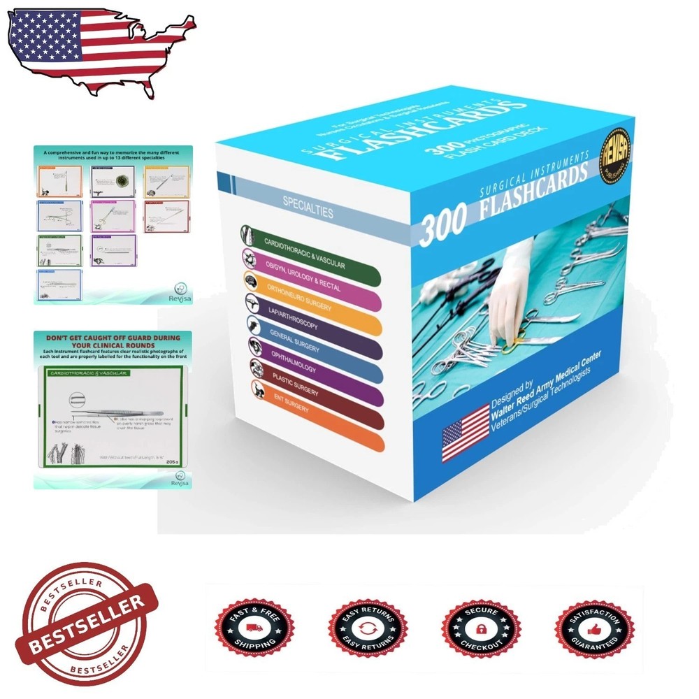Certified Surgical Technologist Exam Prep: 300 Illustrated Instrument Flashcards