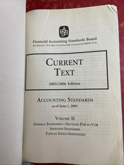 Current Text : Vol II Financial Accounting Standards Board 2005 / 2006 Edition
