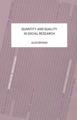 Quantity and Quality in Social Research Paperback Alan Bryman