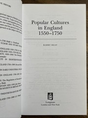 Themes in British Social History Ser.: Popular Cultures in England 1550-1750
