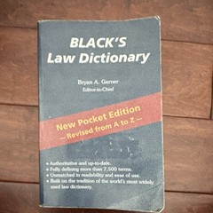 Black’s Law Dictionary Pocket Edition Revised 1996 Bryan A. Garner West Group