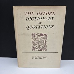 Oxford Dictionary of Quotations 2nd Ed 1966 Reprint Cream Green Hardcover Book