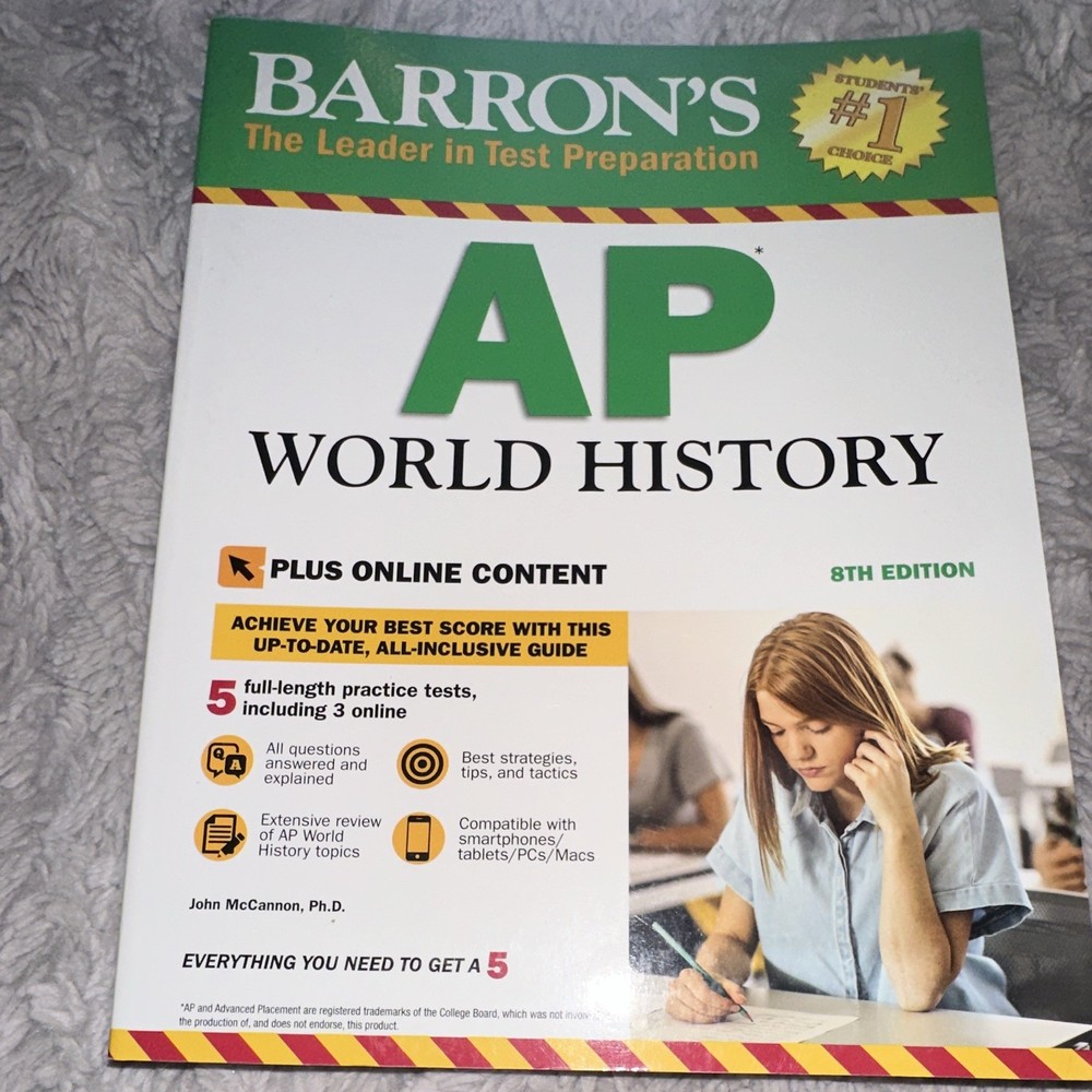 Barron’s AP World History Study Guide 8th Edition Plus Online Content McCannon