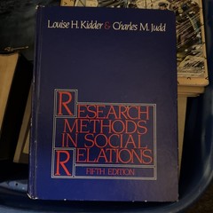 Research Methods in Social Relations Fifth Edition 1986