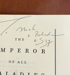 SIGNED INSCRIBED The Emperor of All Maladies by Siddartha Mukherjee (2010, HC)