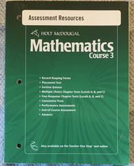 Holt McDougal Mathematics Course 3 Assessment Resources Answers Paperback 2010