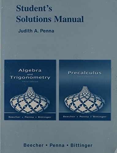 Algebra & Trigonometry Solutions – Paperback, by Penna Judith A.; – Very Good