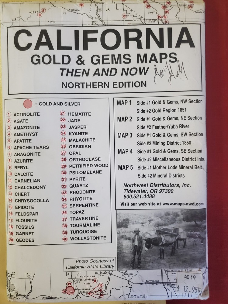 California Gold and Gems Maps Northern Edition Then and Now by R. N. Preston