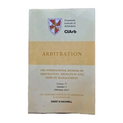 Arbitration Volume 77 Number 1 January 2011 Paperback