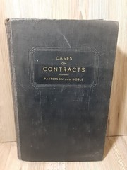 1941 Cases on Contracts Patterson And Goble Hardcover Second Edition