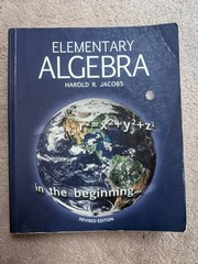 Elementary Algebra Revised Edition Harold R. Jacobs Paperback Master Books