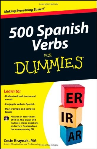 500 SPANISH VERBS FOR DUMMIES By Cecie Kraynak *Excellent Condition*
