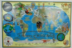 HISTORY OF WORLD BELIEFS Comparative Religions Art Work Map Educational 24x 36