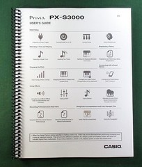 Casio PX-S3000 Instruction Manual: 94 Pages Coil Bound & Protective Covers!