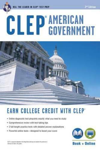 CLEPÂ® American Government Book + Online (CLEP Test Preparation) – GOOD