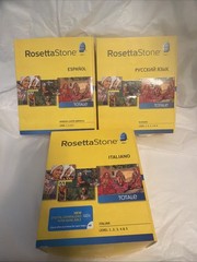 Rosetta Stone Spanish Russian Italian Lot CDs In Boxes