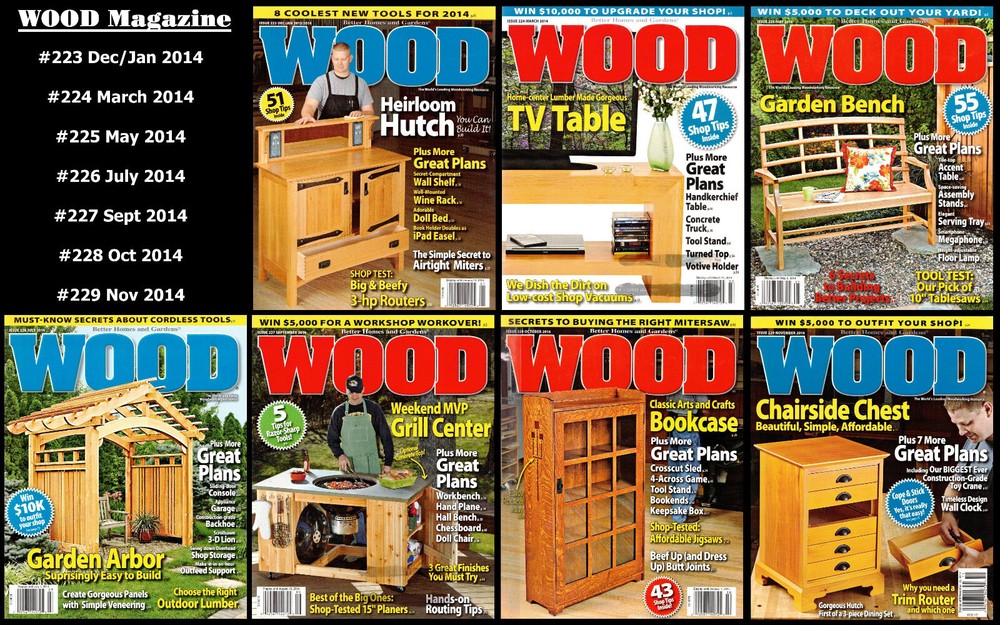WOOD Magazine ~ All 7 Issues of 2014~ 588 Pages! ~ Excellent Condition