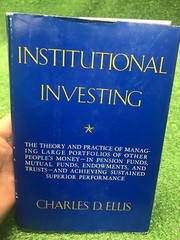 Institutional Investing Hardback Book By Charles Ellis Investing Large Portfolio