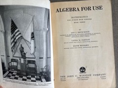 Algebra For Use Mathematics Junior High School 1936 Winston Triangle Series Book
